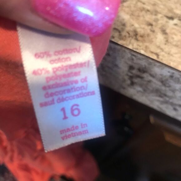 Justice Peach Summer Shirt Size 16 - Picture 7 of 12